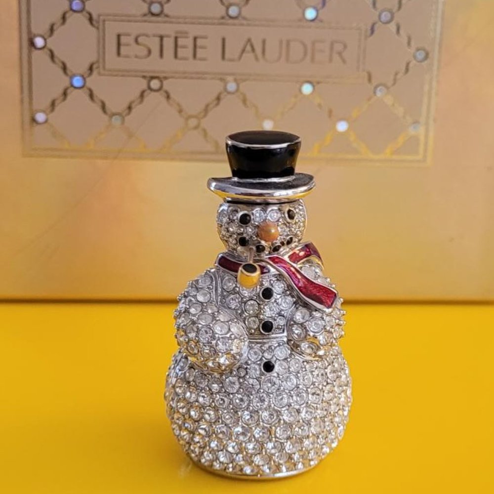 Estee Lauder Limited Edition Collector Item - Snowman Solid Perfume Compact